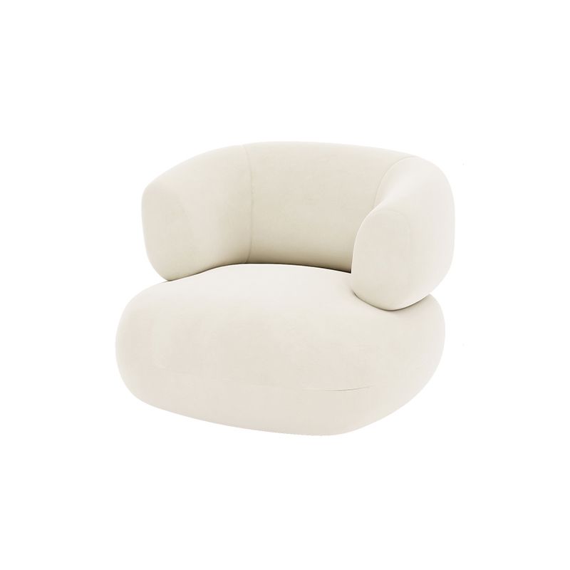 現代の白いマイクロファイバー29.52 "H湾曲したタキシードアームソファ