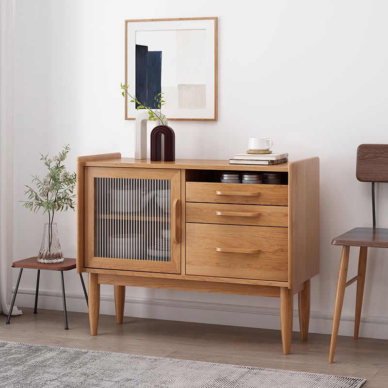 引き出し付きのソリッドウッドビュッフェサーバーキッチン用モダンなダイニングサーバー