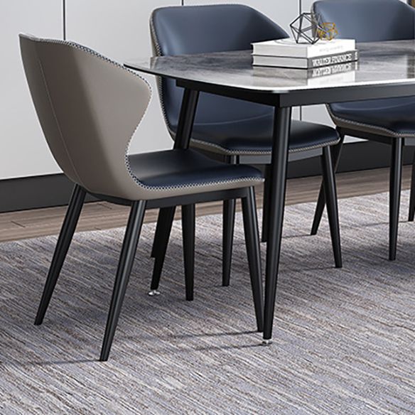 Modern Style Dining Room Set with Sintered Stone Dining Table and Upholstery Chairs Clearhalo 'Dining Room Sets' 'Dining Tables & Seating' 'dining_room_set' 'furn' 'furn_dining_room_set' 'Furniture' 'furniture_dining_room_set' 'Kitchen & Dining Furniture' 'kitchen&dining_furn' 'kitchen' 1200x1200_489cc449-df6d-42c8-be29-7464cbf9d250