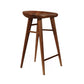 Tabouret de bar contemporain en bois massif avec siège profilé sans dossier et repose-pieds