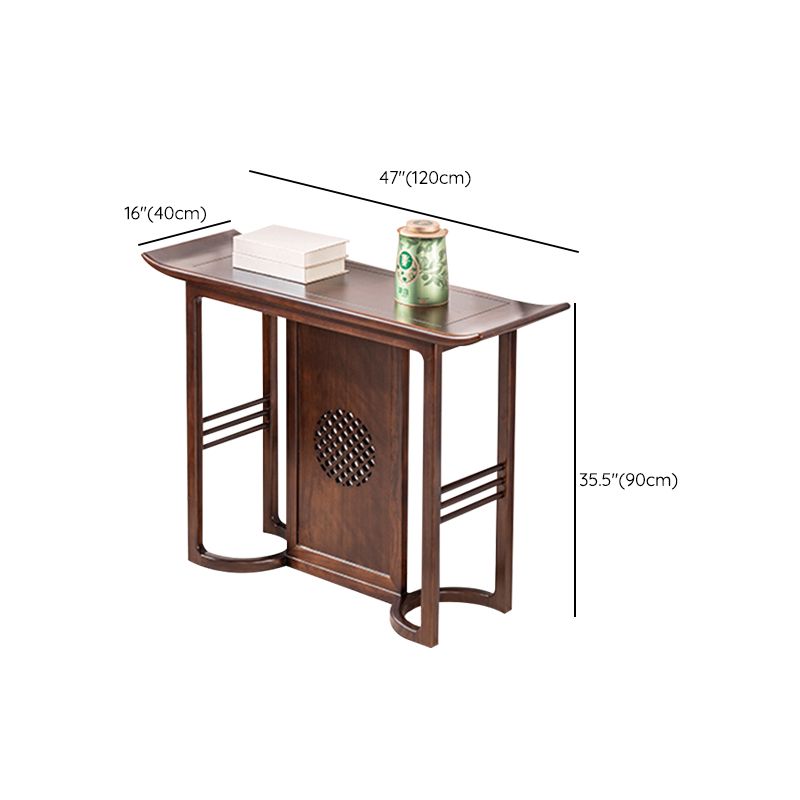 Rectangle Shape Contemporary Console Table Walnut Brown Wooden Console Sofa Table