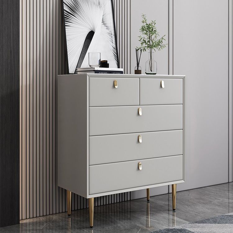 Baúl de lencería de madera vertical con 5 cajones, baúl de almacenamiento moderno para dormitorio