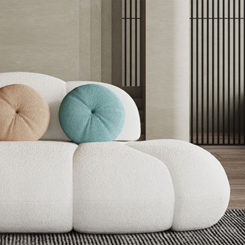 29.5 "H Sofá sin almohada de almohada de lana blanca contemporánea para el brazo para el brazo para apartamento