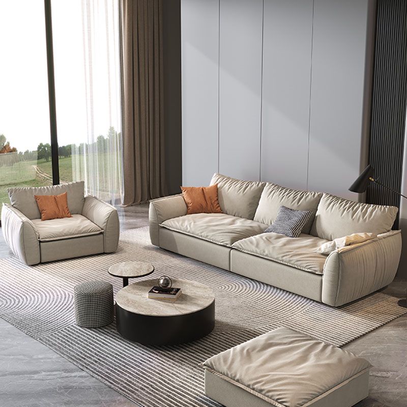 Stain Resistant Stationary Slipcovered Faux Leather Cushions Settee Clearhalo 'furn' 'furn_sofas' 'Furniture' 'Living Room Furniture' 'Sofa' 'sofas' 1200x1200_48a54279-3dde-4f7b-a59d-e413a7a32f2b