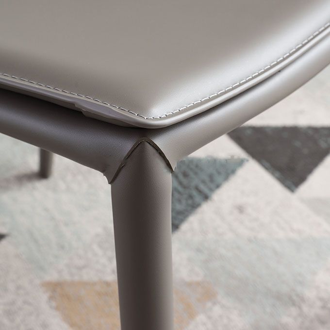 Contemporary Design Solid Back Chair for Home Armless Leather Dining Chairs Clearhalo 'Dining Chairs' 'Dining Tables & Seating' 'dining_chair' 'Furniture' 'furniture_dining_chair' 'Kitchen & Dining Furniture' 1200x1200_48a557c4-274b-4392-a273-3267a101e02c