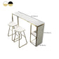 Mesa de bar rectangular Glam, mesa de pedestal doble de mármol sintético con almacenamiento