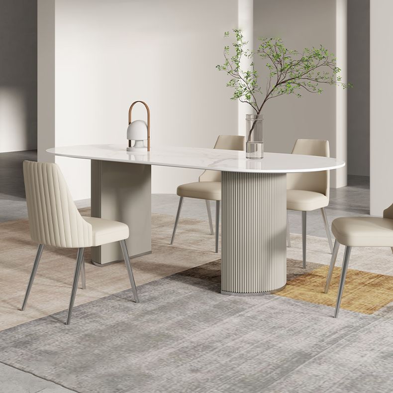 Contemporary 1/2/5/7 Pieces Dining Room Table Set Oval Shape Dining Table Set with Chair Clearhalo 'Dining Room Sets' 'Dining Tables & Seating' 'dining_room_set' 'furn' 'furn_dining_room_set' 'Furniture' 'furniture_dining_room_set' 'Kitchen & Dining Furniture' 'kitchen&dining_furn' 'kitchen' 1200x1200_48a60cae-48da-449d-b421-62886798c9e9