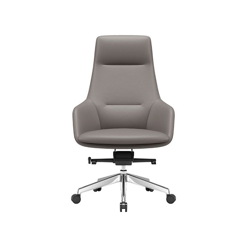 Fixed Arms Modern Desk Chair No Distressing Leather Ergonomic Office Chair with Wheels Clearhalo 'furn' 'furn_office_chair' 'Furniture' 'Office Chairs' 'Office Furniture' 'office_chair' 1200x1200_48a71e42-9701-440a-98dc-153bd3571a5b