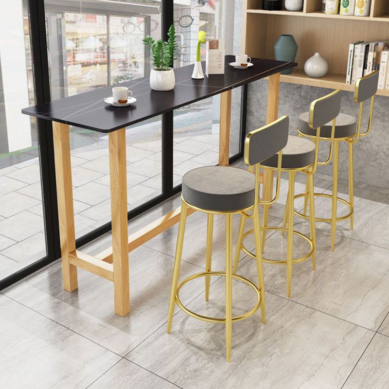 Glam Natural Wood Bar Table Faux Marble Rectangle Top 41.3"H Bistro Table Clearhalo 'Bar Furniture' 'Bar Tables' 'bar_tables' 'furn' 'furn_bar_tables' 'Furniture' 'furniture_bar_tables' 'Kitchen & Dining Furniture' 'kitchen&dining_furn' 'kitchen' 1200x1200_48a80f2f-f9a0-4488-af8f-d2f48d898596