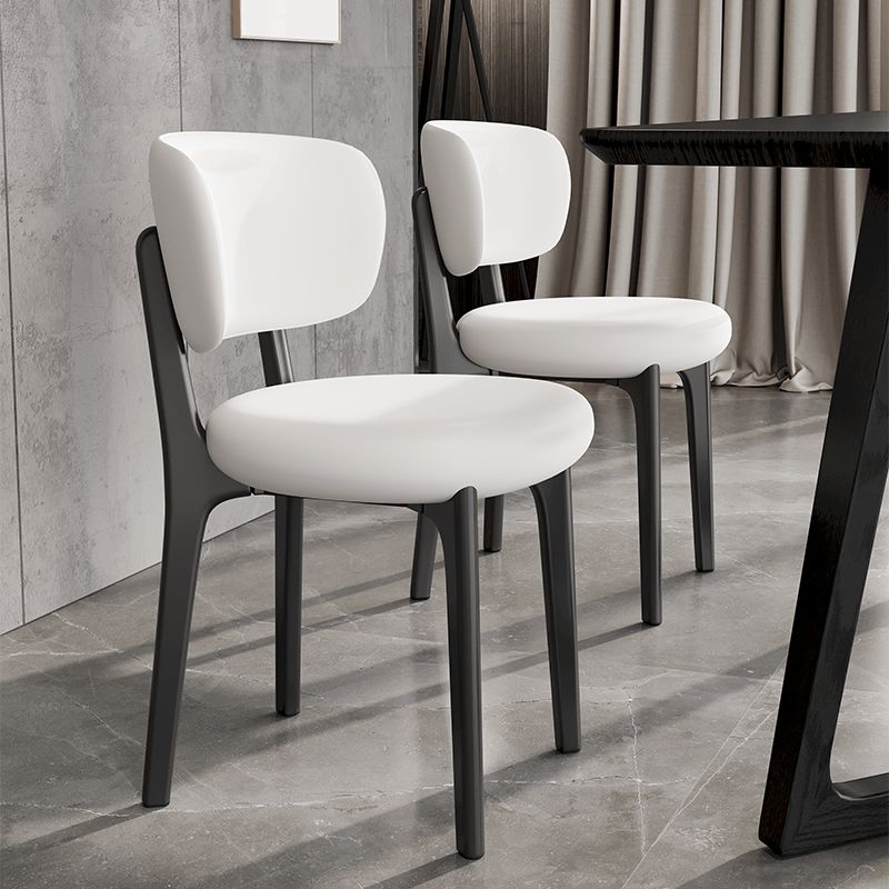 Modern Simple Side Chair Upholstered Kitchen Dining Chairs with Wooden Base