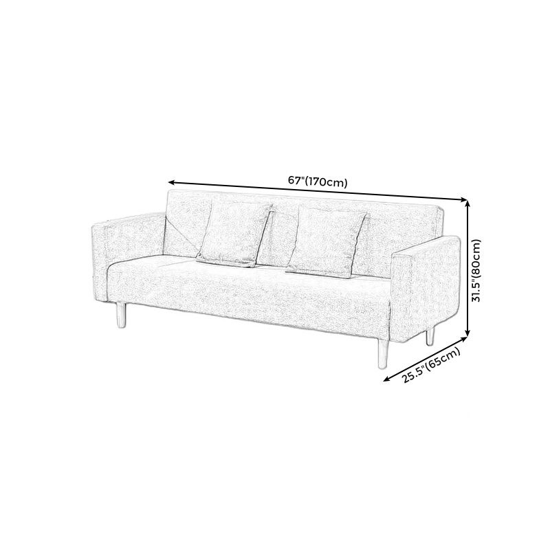 Cotton Blend Loose Back Square Arm Slipcovered Convertible Sofa Bed for Apartment Clearhalo 'furn' 'furn_sofas' 'Furniture' 'Living Room Furniture' 'Sofa' 'sofas' 1200x1200_48a982cb-4259-4279-af11-a232f62d35c8
