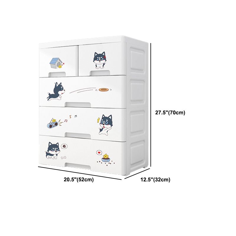 Eigentijdse garderobe witte kleur plastic garderobe kast met laden