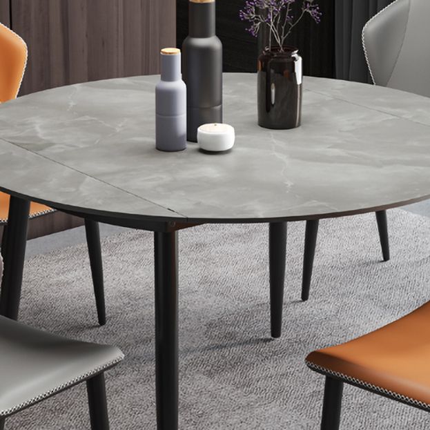 Modern 1/3/4/5/7 Pieces Dining Sintered Stone Dining Table Set with Metal Legs for Home Clearhalo 'Dining Room Sets' 'Dining Tables & Seating' 'dining_room_set' 'furn' 'furn_dining_room_set' 'Furniture' 'furniture_dining_room_set' 'Kitchen & Dining Furniture' 'kitchen&dining_furn' 'kitchen' 1200x1200_48aba2a6-d226-4b98-b7d7-f214016807f6