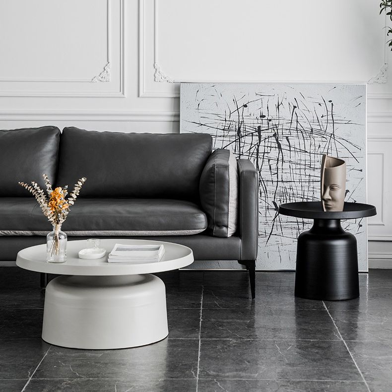 Metallic Sockel Endtabelle Mitte des Jahrhunderts runder Seitentisch