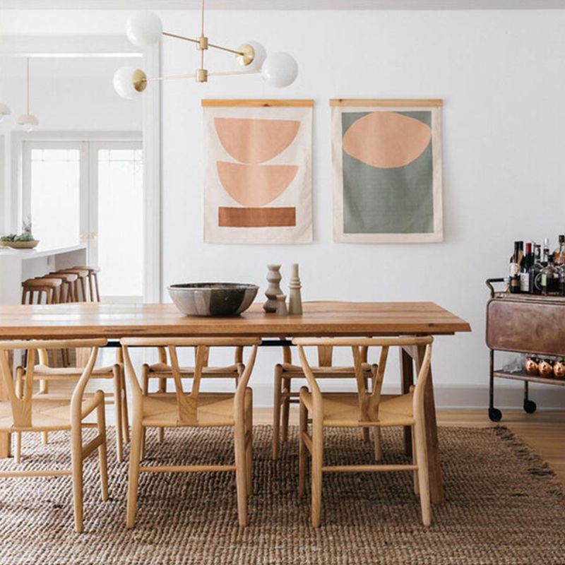 Natural Solid Wood Table Rectangular 4 Legs Table for Dining Room Clearhalo 'Dining Tables & Seating' 'Dining Tables' 'dining_table' 'furn' 'furn_dining_table' 'Furniture' 'Kitchen & Dining Furniture' 1200x1200_48ad2581-d895-43de-991c-747e2ec81522