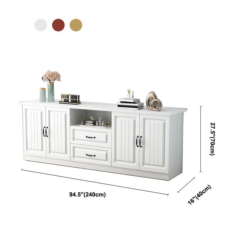 Moderne Holz -TV -Ständer Open Storage TV -Konsole mit Schubladen und Türen, 16 "D x 27,5" H