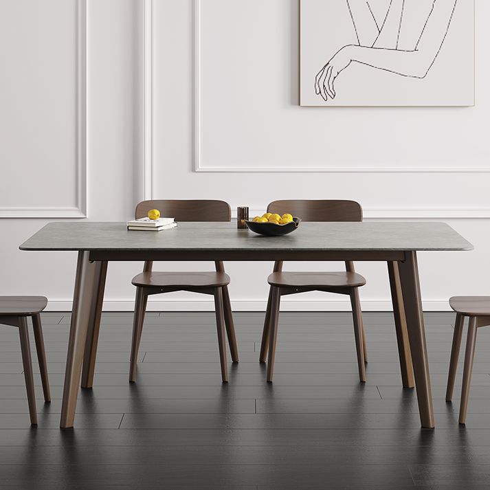 Contemporary Sintered Stone Top Standard Dining Set Rectangle Gray Dining Set for Kitchen Clearhalo 'Dining Room Sets' 'Dining Tables & Seating' 'dining_room_set' 'furn' 'furn_dining_room_set' 'Furniture' 'furniture_dining_room_set' 'Kitchen & Dining Furniture' 'kitchen&dining_furn' 'kitchen' 1200x1200_48ae2777-a2c2-4bf5-a873-75aab0b76111