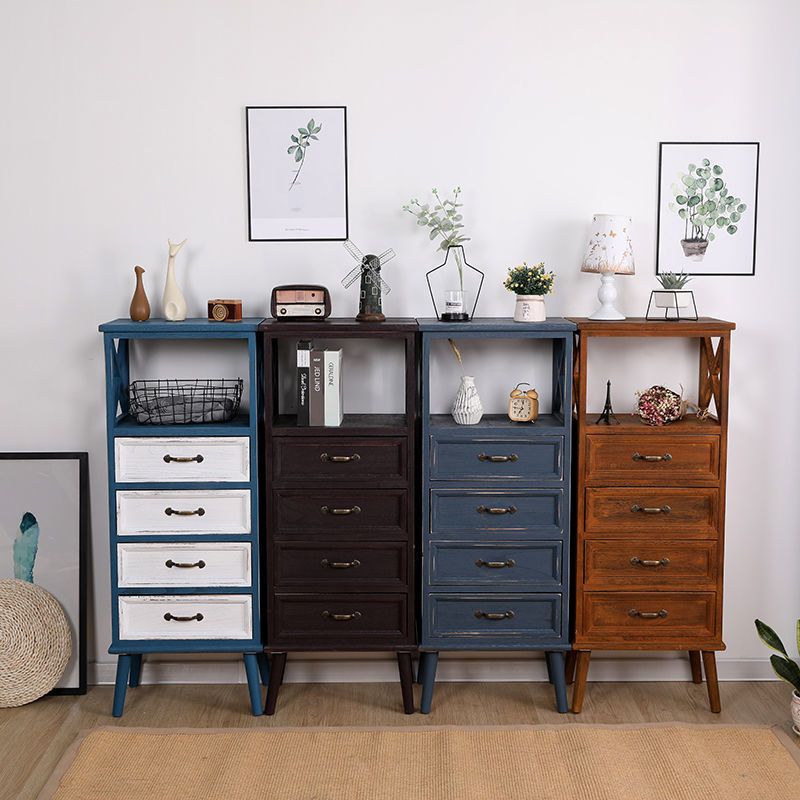 Cofre de acento de madera contemporáneo con cajones y estante de 12.59 "de ancho