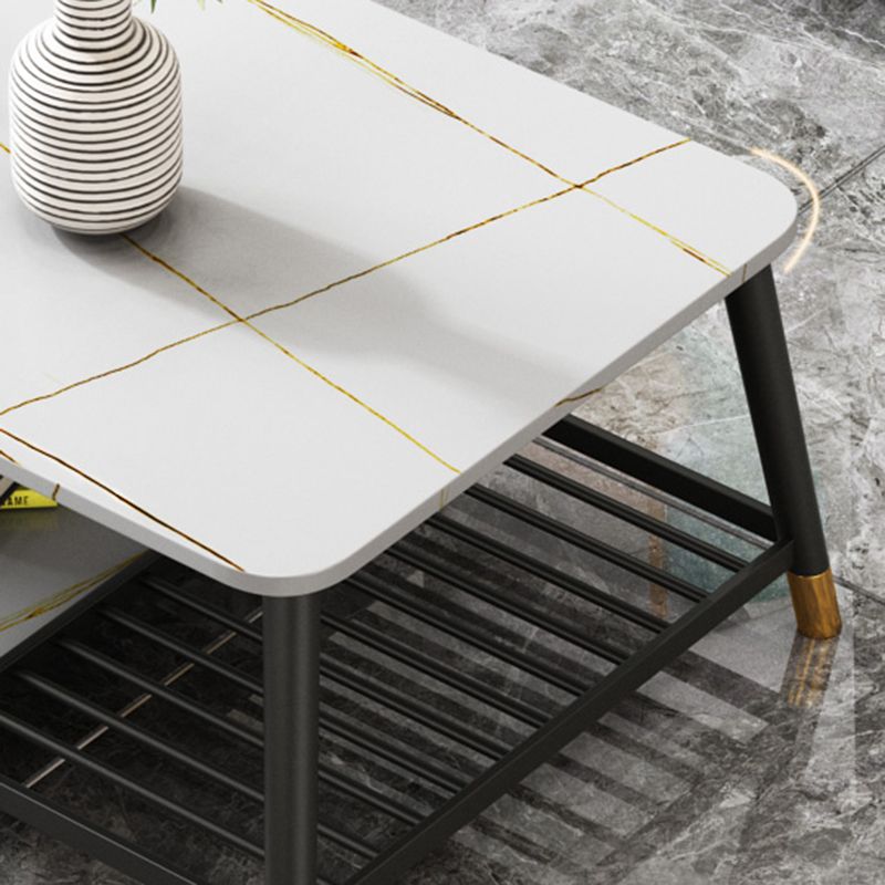 Glam Frame Coffee Table Slate Rectangular Coffee Table for Living Room Clearhalo 'Coffee & Accent Tables' 'Coffee Tables' 'coffee_tables' 'furn' 'furn_coffee_tables' 'Furniture' 'Living Room Furniture' 1200x1200_48ae7fa4-70eb-4c4f-98d8-7065b4b0793f