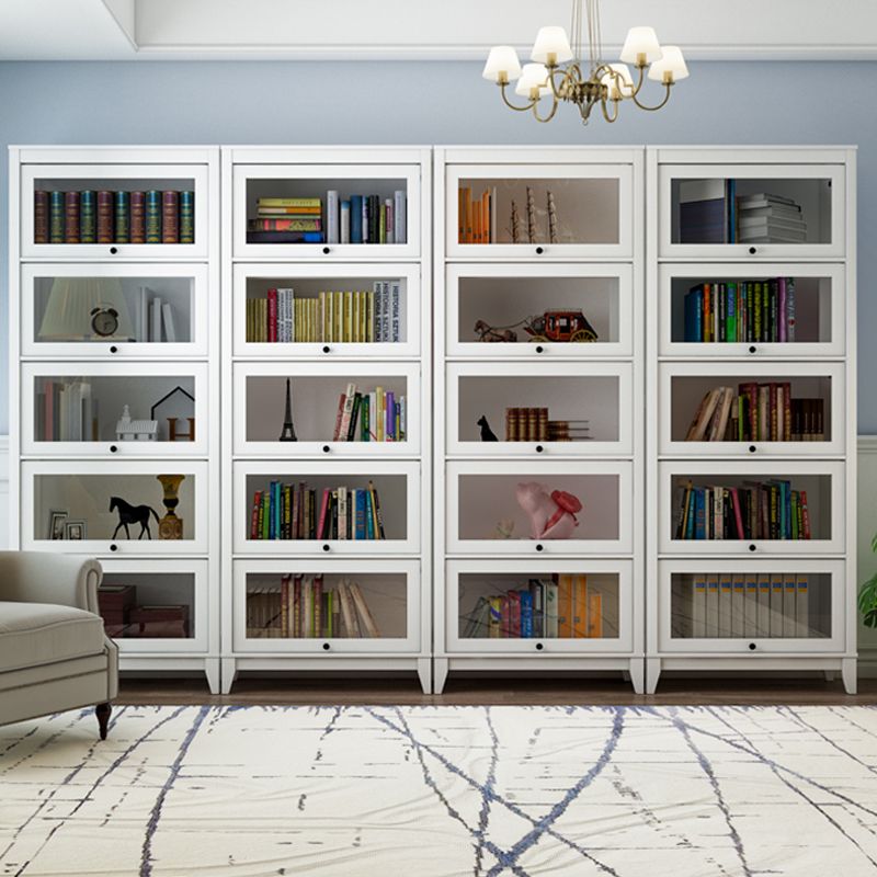 Manufactured Wood Standard Bookcase Vertical Bookcase with Glass Doors ...
