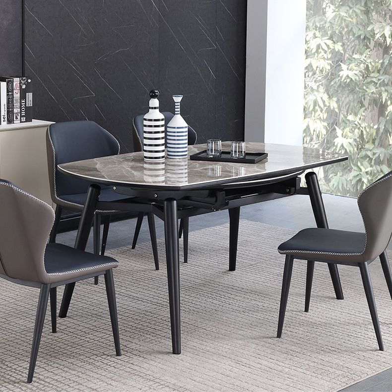 Modern Metal Dining Room Set Standard Height Black Legs Dining Set with Rectangle Table Clearhalo 'Dining Room Sets' 'Dining Tables & Seating' 'dining_room_set' 'furn' 'furn_dining_room_set' 'Furniture' 'furniture_dining_room_set' 'Kitchen & Dining Furniture' 'kitchen&dining_furn' 'kitchen' 1200x1200_48afaaf0-a67c-449a-aa49-e8ff44f79e56