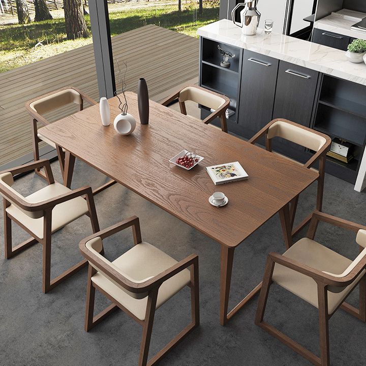 Pine Wood Dining Table Industrial Rectangle Table with Sled Base Clearhalo 'Dining Tables & Seating' 'Dining Tables' 'dining_table' 'furn' 'furn_dining_table' 'Furniture' 'Kitchen & Dining Furniture' 1200x1200_48aff2fd-3321-495d-b7fa-bda16600ecc7