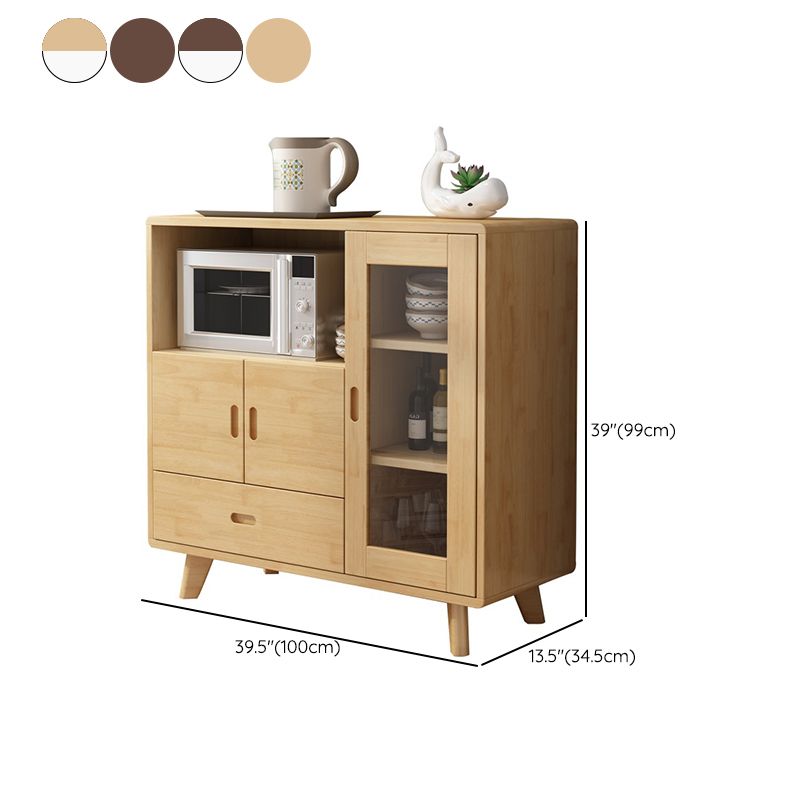 Sideboard a buffet moderno in legno massiccio 38,9 "H con cassetto e armadi