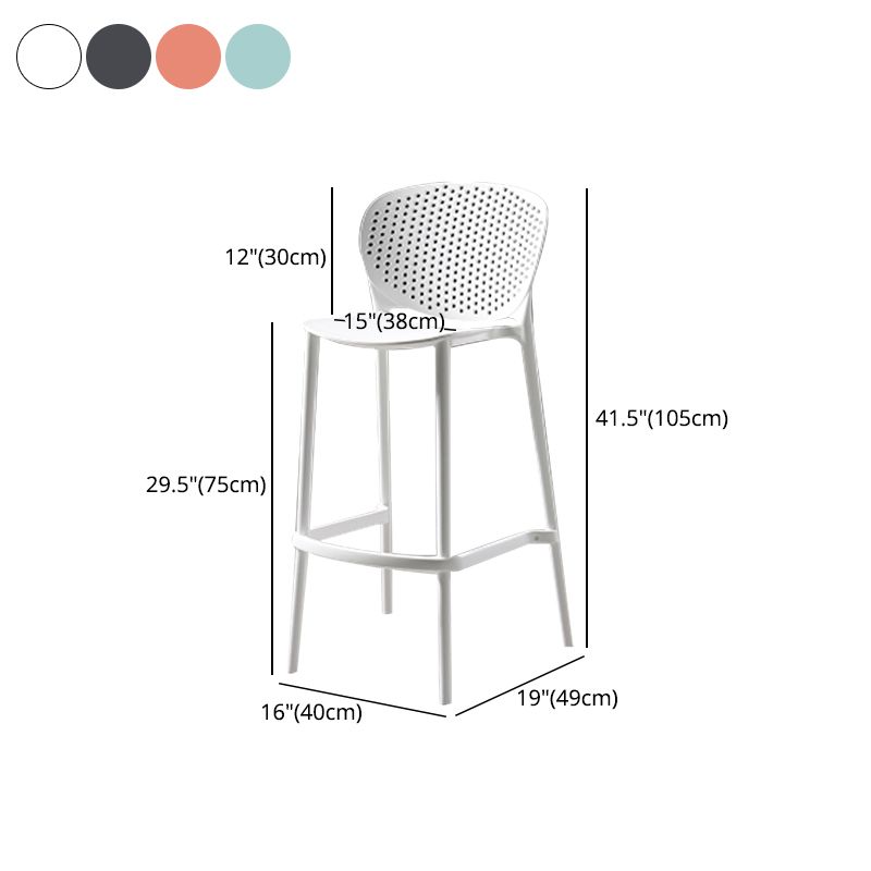 Modern Bar-stool Plastic Counter Bar Stool for Kitchen Bar with Plastic Legs Clearhalo 'Bar Furniture' 'Bar Stools' 'bar_stools' 'furn' 'furn_bar_stools' 'Furniture' 'furniture_bar_stools' 'Kitchen & Dining Furniture' 1200x1200_48b1baf8-ad01-48c4-a3e4-5e14c8da5897