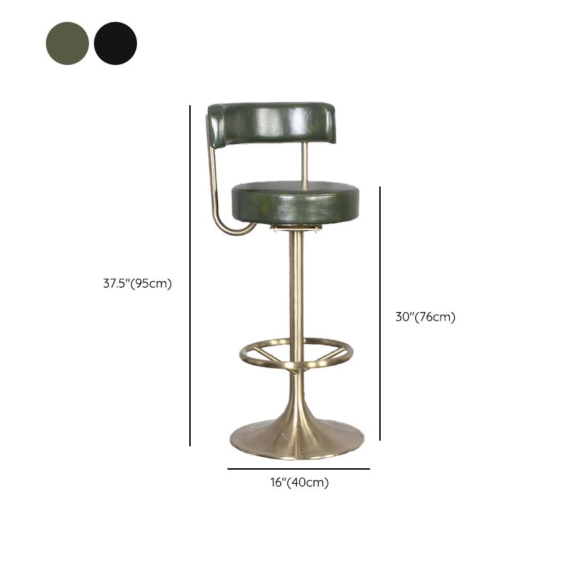 Tabouret de bar rotatif glam rotatif tabouret de comptoir en faux cuir pour la maison
