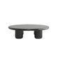 Round Wood Simple Coffee Table Nordic 4 Legs Cocktail Table - 13.8" H