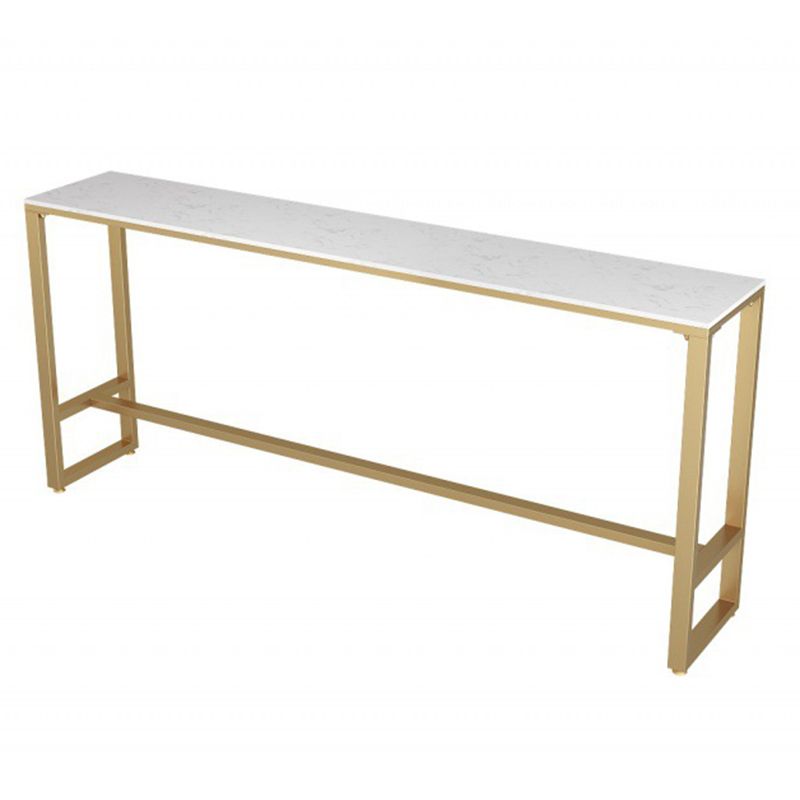 Glam Style Bar Table Faux Marble Rectangle Bar Wine Table with Footrest Clearhalo 'Bar Furniture' 'Bar Tables' 'bar_tables' 'furn' 'furn_bar_tables' 'Furniture' 'Kitchen & Dining Furniture' 1200x1200_48b3b1bd-c1a8-4df8-ad6a-279e63a94641