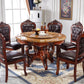Faux Marble Dining Table Traditional Round Dinette Table with Turntable Clearhalo 'Dining Tables & Seating' 'Dining Tables' 'dining_table' 'furn' 'furn_dining_table' 'Furniture' 'Kitchen & Dining Furniture' 1200x1200_48b3f81b-2f55-47db-8383-8fd57f199758