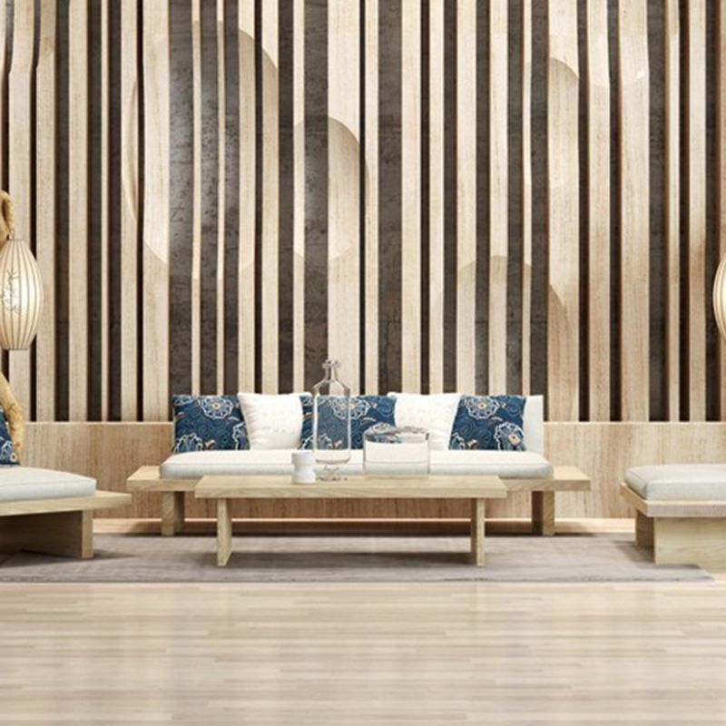 Divano a cornice in legno massiccio tropicale beige di divano cuscino con cuscini con cuscini