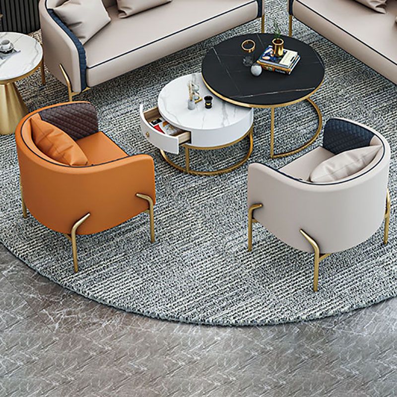 Glam Style Metal Armless Dining Chair Faux Leather Side Chair for Restaurant Use Clearhalo 'Dining Chairs' 'Dining Tables & Seating' 'dining_chair' 'furn' 'furn_dining_chair' 'Furniture' 'Kitchen & Dining Furniture' 1200x1200_48baa3c0-23a7-40d6-9607-95ac355e6f0e