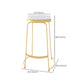 Glam Style Counter Stool Upholstered Bar Stool with Metal Base