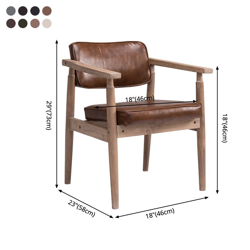 Home Contemporary Arm Chair Open Back Upholstered Wood Single Dining Room Chair Clearhalo ' kitchen&dining_furn' 'Dining Chairs' 'Dining Tables & Seating' 'dining_chair' 'furn' 'furn_dining_chair' 'Furniture' 'furniture_dining_chair' 'Kitchen & Dining Furniture' 'kitchen' 1200x1200_48bb4654-7b7c-490f-9e29-451598e63fa0