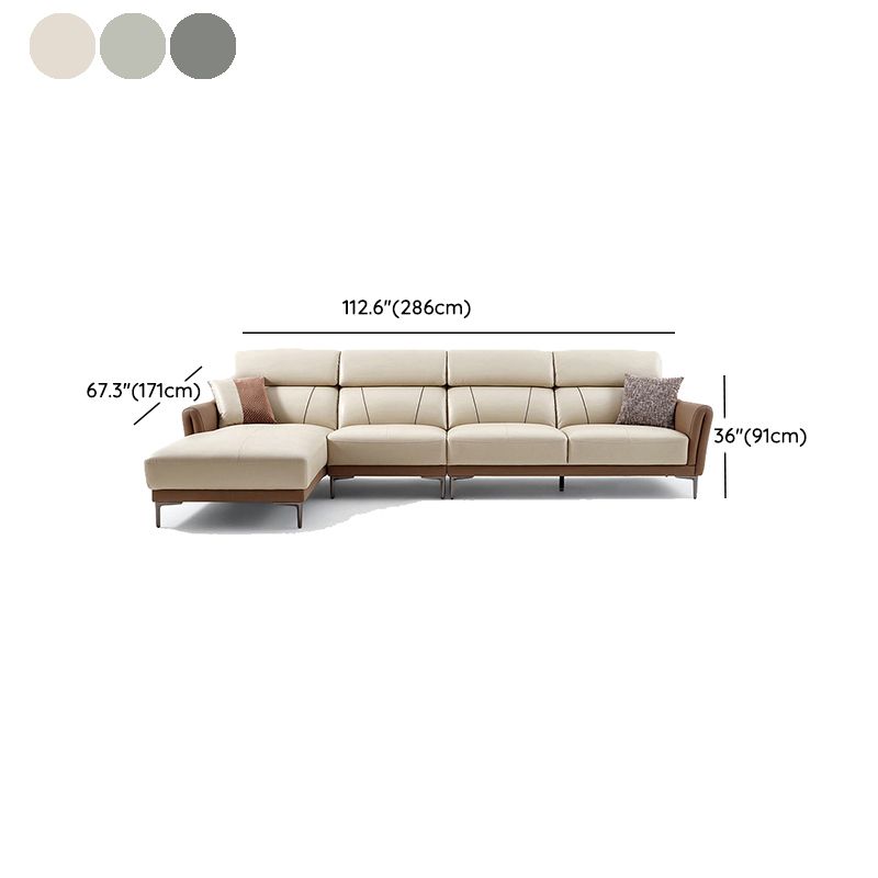 37.8 "W echt lederen vierkante arm sectionals bank, moderne Chesterfield Sectionals