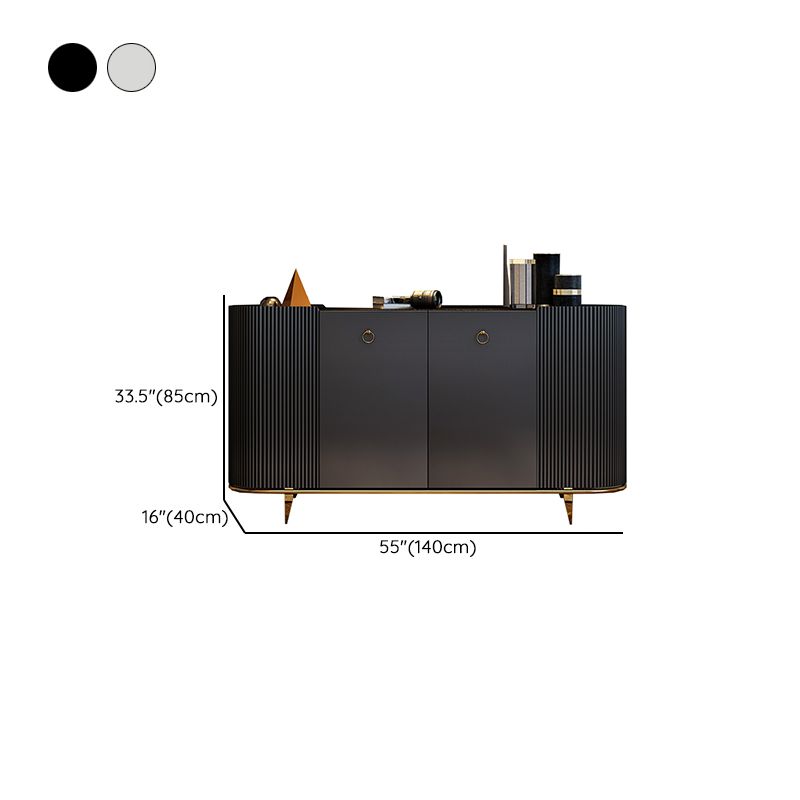 Glam Sideboard Buffet Stone Top Wood Sideboard Cabinet with Shelves Clearhalo 'buffet_sideboard' 'Buffets & Sideboards' 'furn' 'furn_buffet_sideboard' 'Furniture' 'Kitchen & Dining Furniture' 1200x1200_48be1fda-eef8-4733-b1ba-62b3e10aba2a