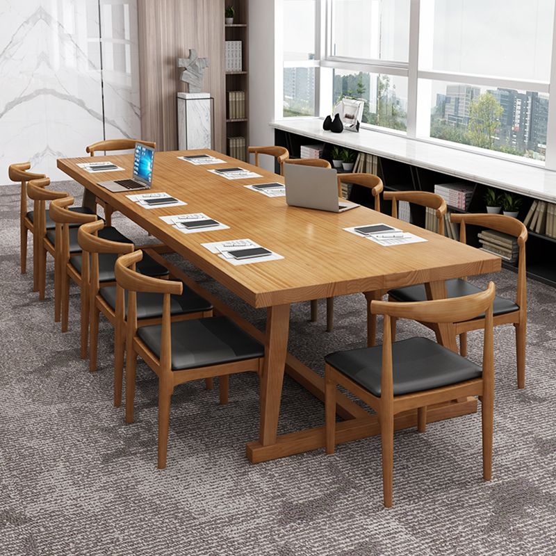 Solid Wood Industrial Rectangle Table Wood Top Indoor Table with Trestle Clearhalo ' dining_table' 'Dining Tables & Seating' 'Dining Tables' 'furn' 'furn_dining_table' 'Furniture' 'furniture_dining_table' 'Kitchen & Dining Furniture' 'kitchen&dining_furn' 'kitchen' 'kitchen_dining_table' 1200x1200_48be568f-cebb-4dda-b3d3-ee482bfa3fcb