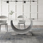 Stone Top Dining Table Contemporary Rectangle Dining Table with Pedestal Base