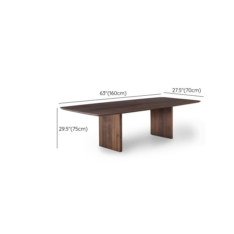 Contemporary Style Wood Office Desk Rectangular Shape Task Desk with 2 Legs in Dark Brown Clearhalo 'furn' 'furn_office_desk' 'Furniture' 'Office Desks' 'Office Furniture' 'office_desk' 1200x1200_48bf1a00-2033-42ac-9801-4eb8d69d47fe