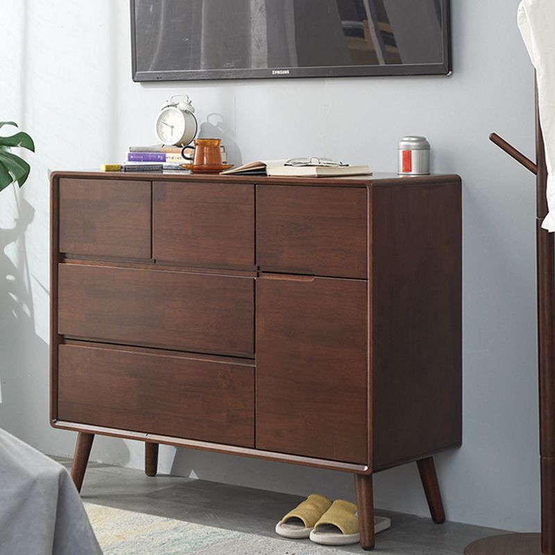 13.77 "ワイド/15.35"幅のアクセントキャビネットソリッドウッド3/4/5引き出しキャビネットブラウンのキャビネット