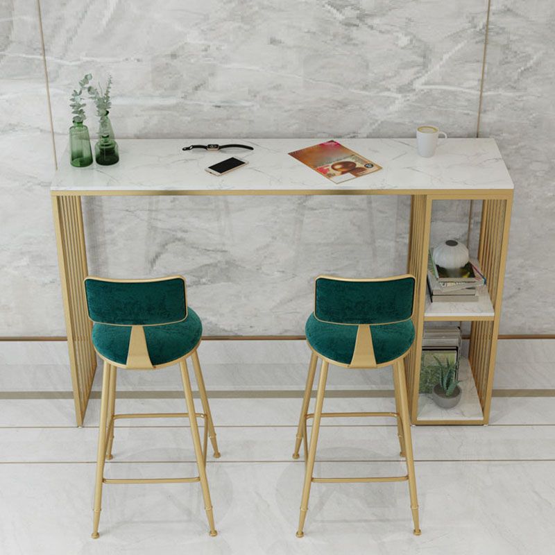 Glam Style Rectangle Counter Table Marble Top 42-inch Height Table for Dining Room Clearhalo 'Bar Furniture' 'Bar Tables' 'bar_tables' 'furn' 'furn_bar_tables' 'Furniture' 'furniture_bar_tables' 'Kitchen & Dining Furniture' 'kitchen&dining_furn' 'kitchen' 1200x1200_48c0b8ac-6b14-4729-a91c-de98f3981bec