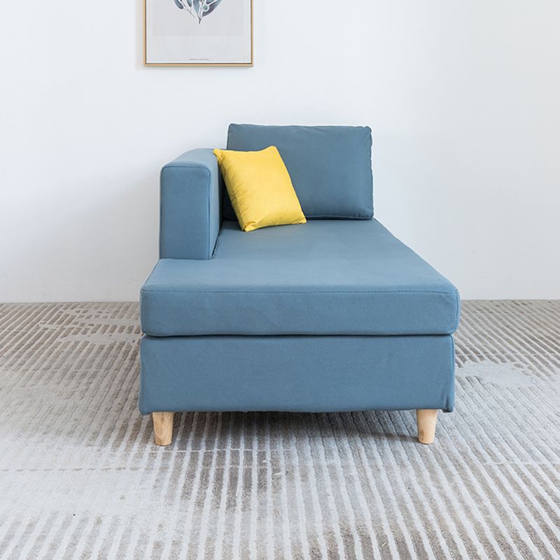 Scandinavian One Armed Wooden Accent Chair Square Arms Chaise