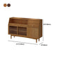 Mesa de buffet de madera sólida glamorosa puertas de vidrio corredizo con 2 puertas