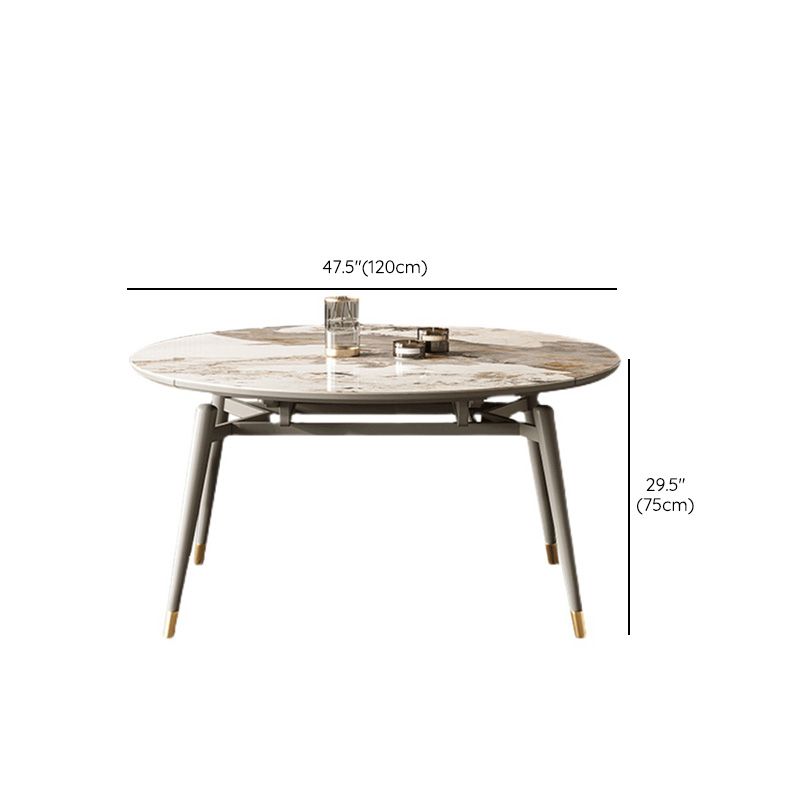 Moderne ronde eettafel van gesinterde stenen tafel met houten poten voor thuisgebruik