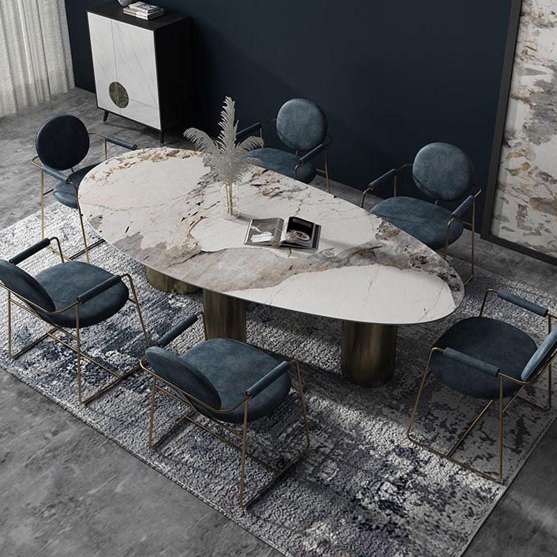 Metal Traditional Luxury Oval Indoor Table Sintered Stone Table for Dining Room Clearhalo ' dining_table' 'Dining Tables & Seating' 'Dining Tables' 'furn' 'furn_dining_table' 'Furniture' 'furniture_dining_table' 'Kitchen & Dining Furniture' 'kitchen&dining_furn' 'kitchen' 'kitchen_dining_table' 1200x1200_48c506d3-0a78-4ec7-b030-ea1012f3fda2