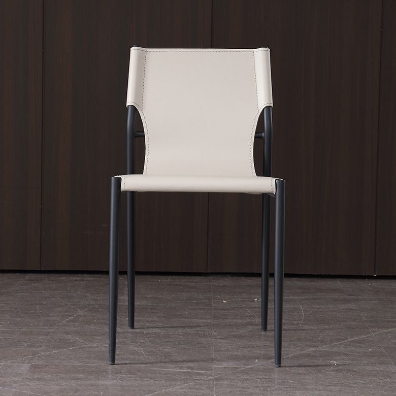 Modern Style Metal Chairs Armless Chair for Kitchen with Metal Legs