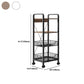 14.1" Wide Modern Bookcase Wood and Metal Multi Tiers Standard Shelf Bookcase for Office