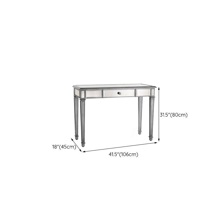 17.71 "3つのストレージ引き出し付きガラスメイクアップ虚栄心を備えた幅のスライバーバニティセット